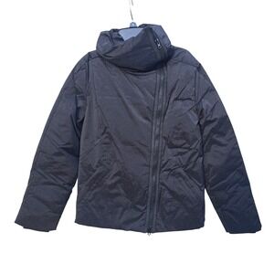 WHITESKY NWT Women's Black Puffer Jacket with Asymmetrical‎ Zip Duck Down XXS